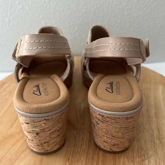 Clarks Collection Suede Cork Wedges - Giselle Sea - Picture 8 of 13
